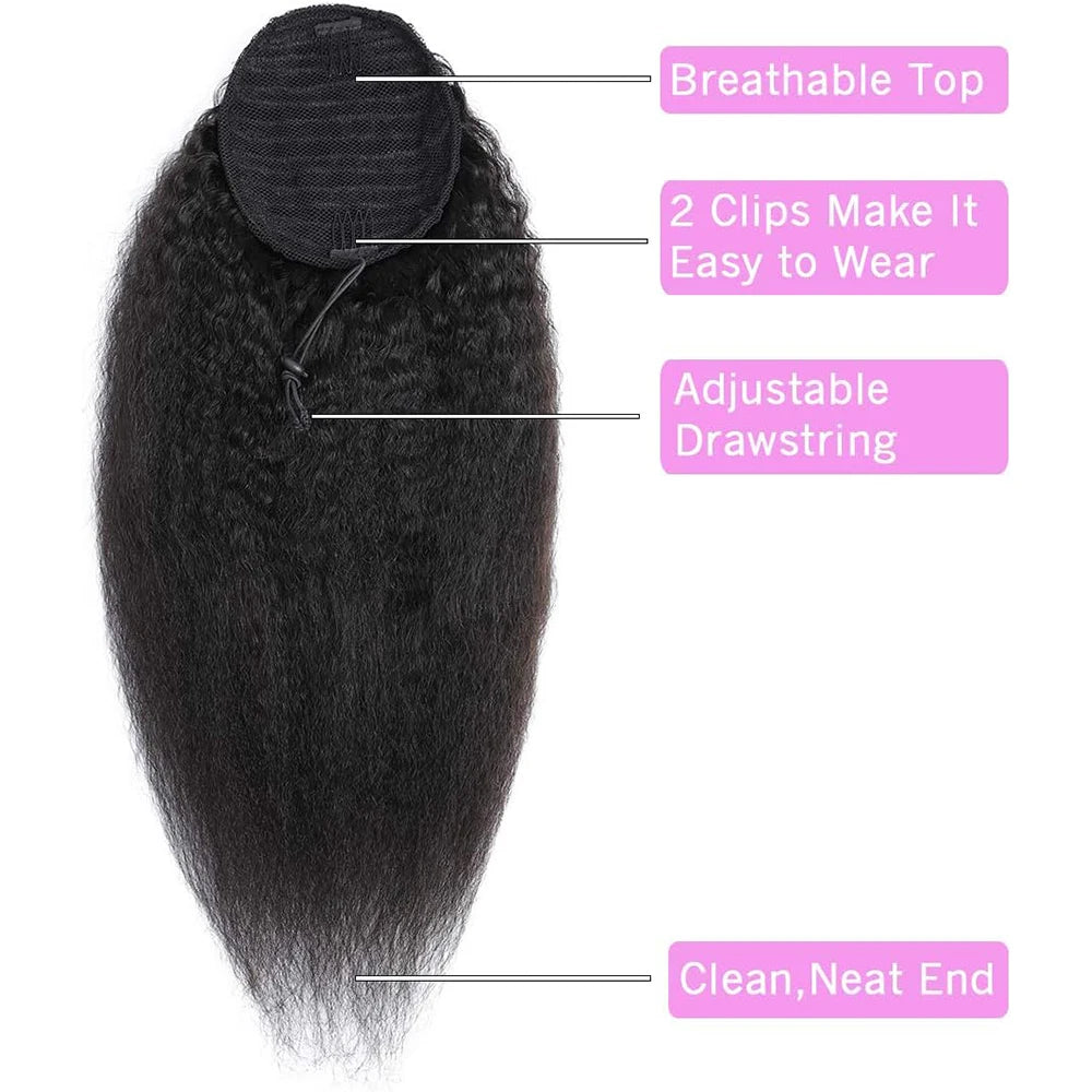 Crown Kinky Straight Ponytail