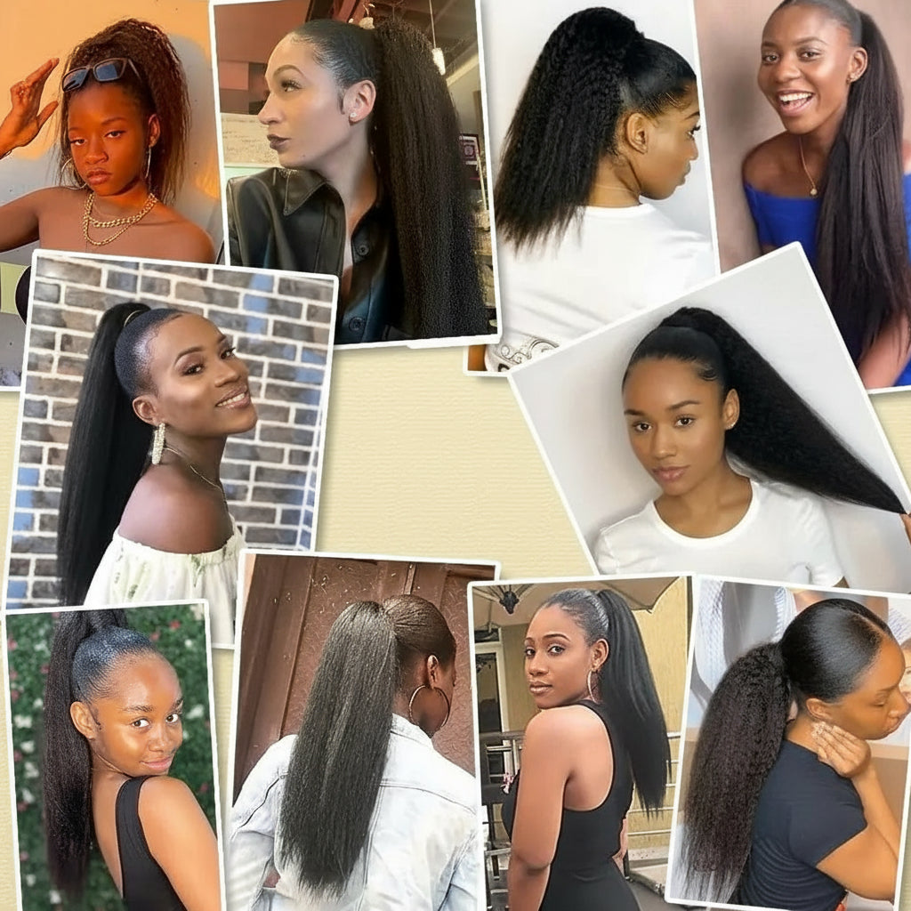 Crown Kinky Straight Ponytail