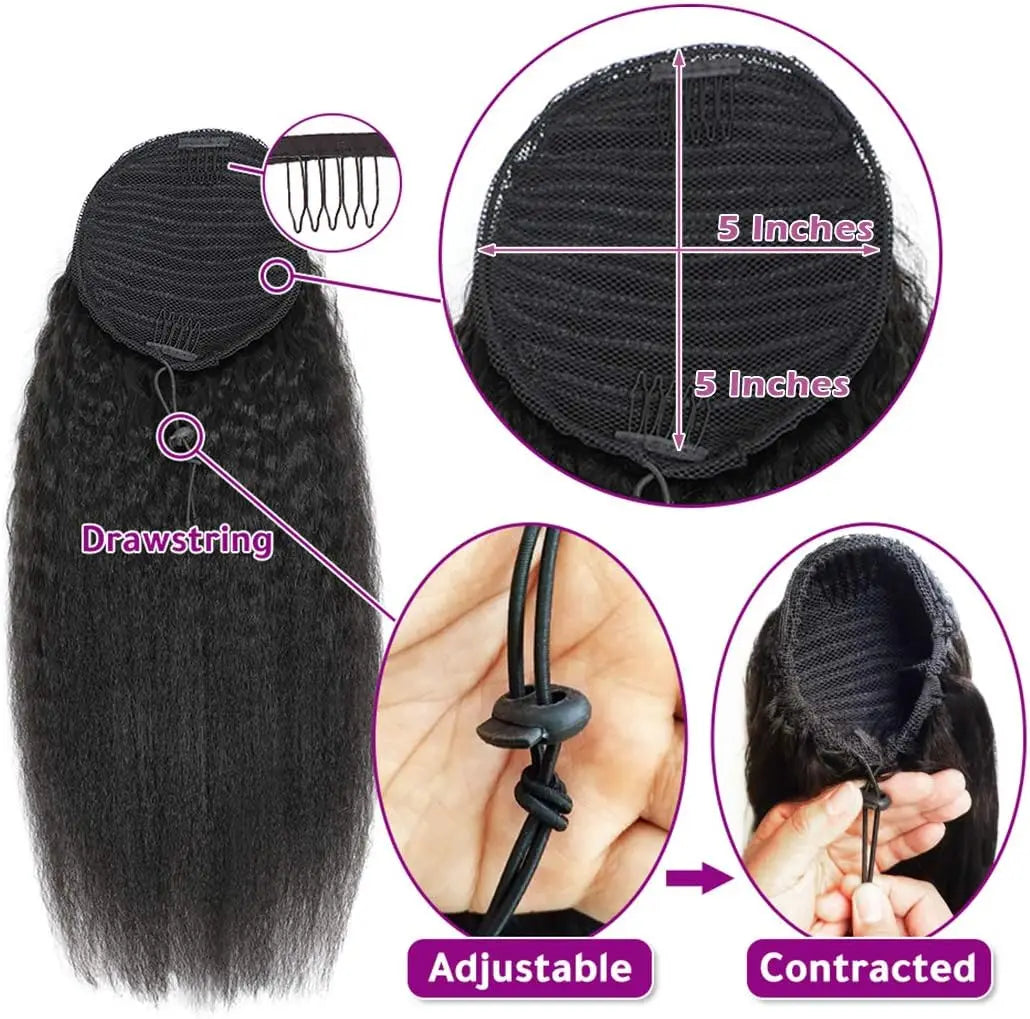 Crown Kinky Straight Ponytail