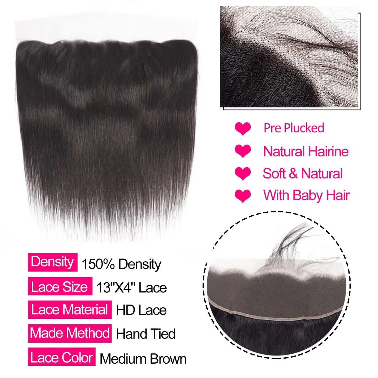 Crown Brazilian Straight Lace Frontal