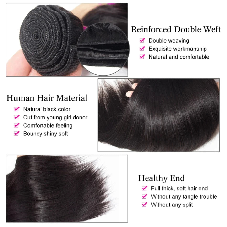 Crown Bone Straight Brazilian Bundles
