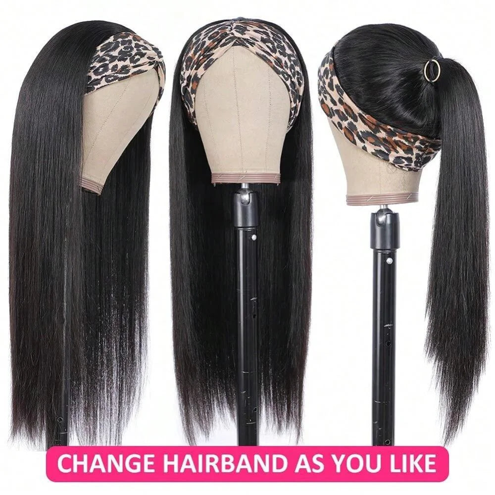 Crown Straight Headband Wig