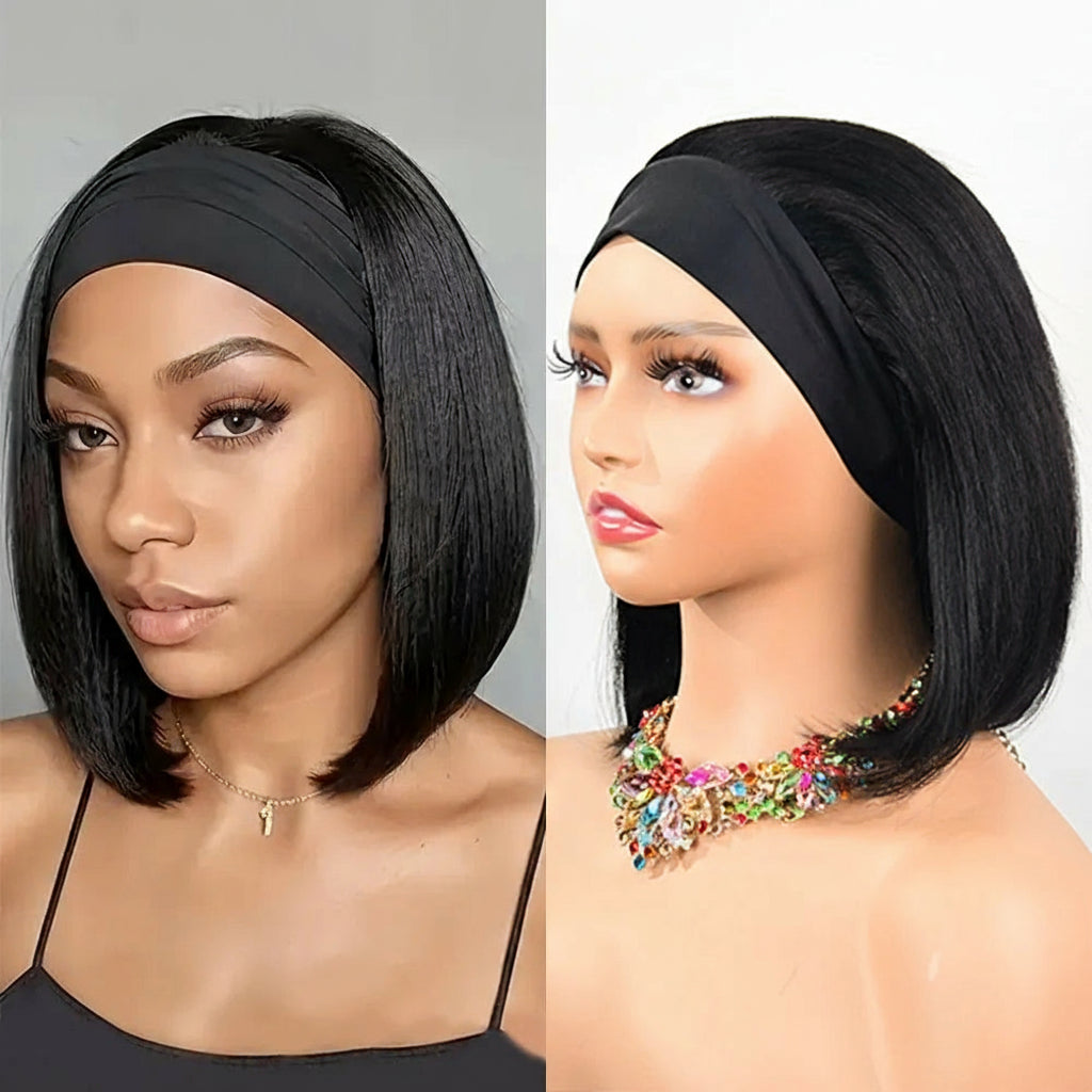 Crown Straight Headband Bob Wig