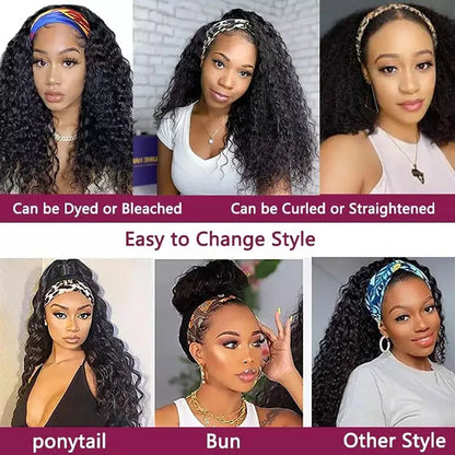 Crown Kinky Curly Headband Wig