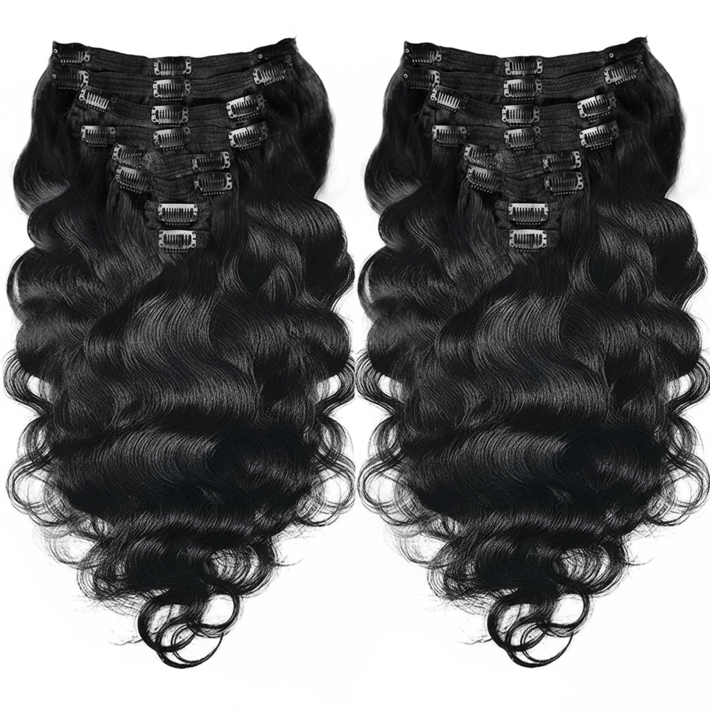 Crown Brazilian Body Wave Clips-Ins