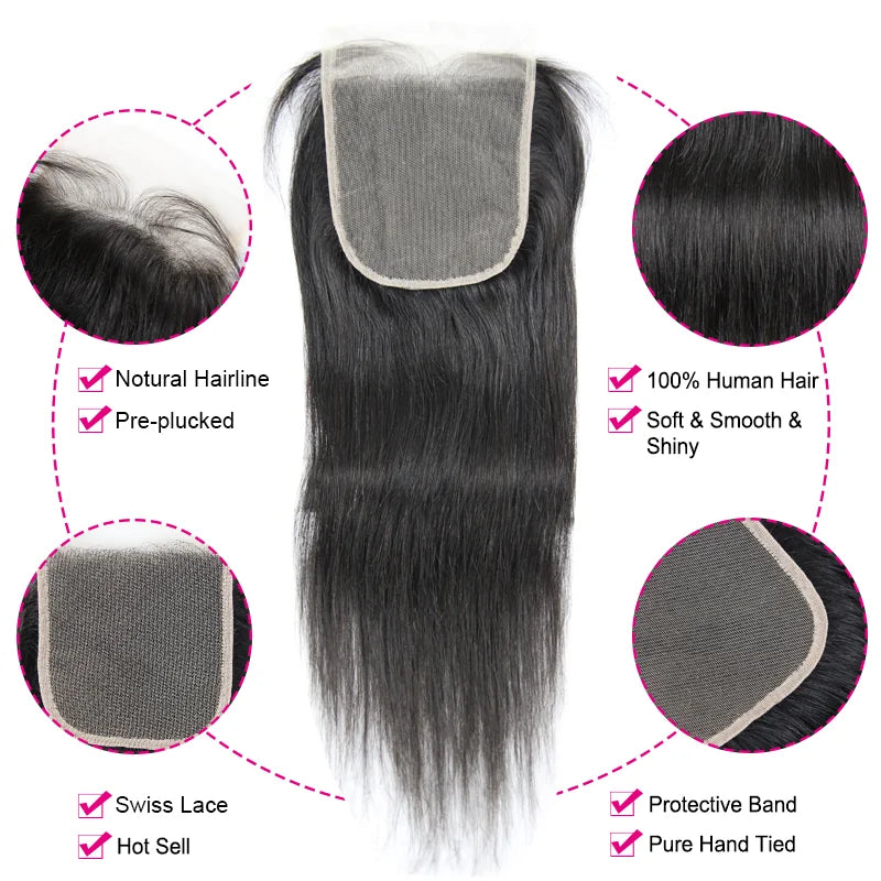 Crown Brazilian Straight Lace Closure