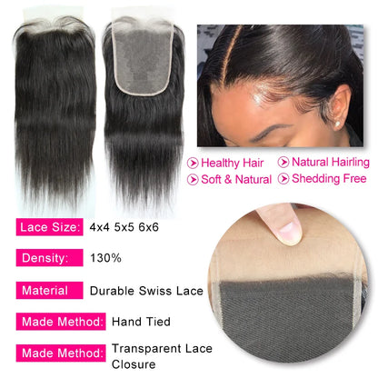 Crown Brazilian Straight Lace Closure