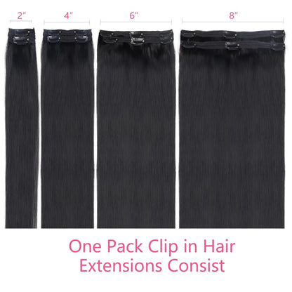 Crown Brazilian Straight Clip-Ins