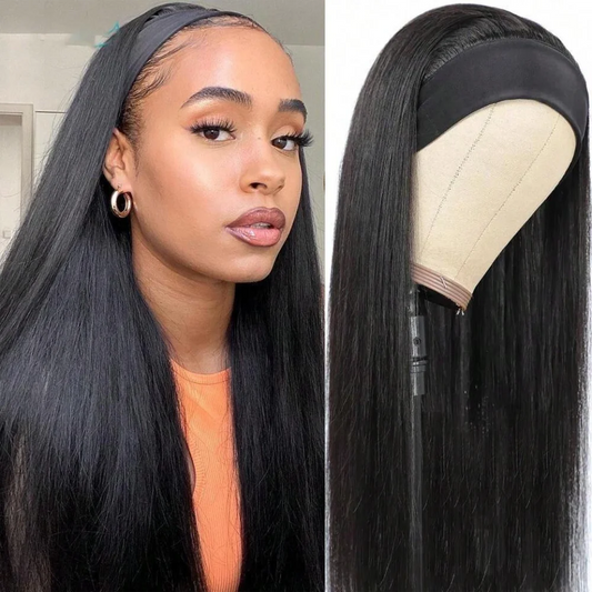 Crown Straight Headband Wig