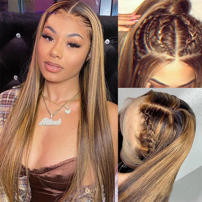 Crown Highlight Honey Blonde Wig