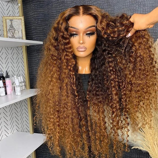 Crown Honey Brown Deep Wave Wig