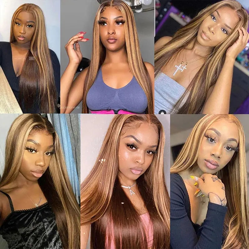 Crown Highlight Honey Blonde Wig