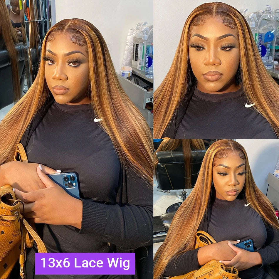 Crown Highlight Honey Blonde Wig