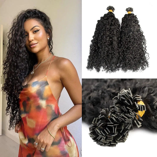 Crown Curly Brazilian K Tip Hair